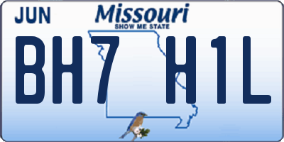 MO license plate BH7H1L