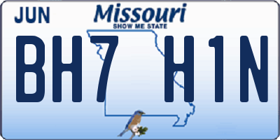 MO license plate BH7H1N
