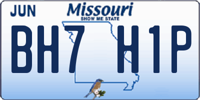 MO license plate BH7H1P