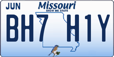 MO license plate BH7H1Y