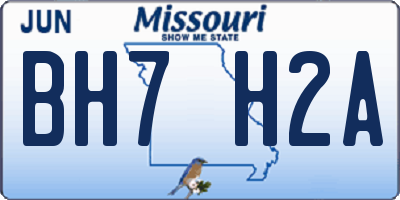 MO license plate BH7H2A