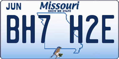 MO license plate BH7H2E
