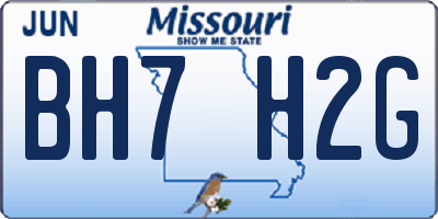 MO license plate BH7H2G