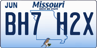 MO license plate BH7H2X