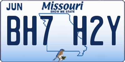 MO license plate BH7H2Y