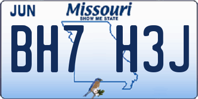MO license plate BH7H3J