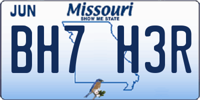 MO license plate BH7H3R