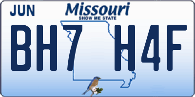 MO license plate BH7H4F