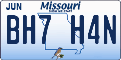 MO license plate BH7H4N