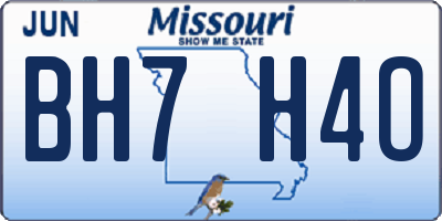 MO license plate BH7H4O