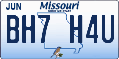 MO license plate BH7H4U