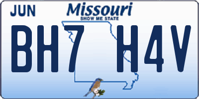 MO license plate BH7H4V