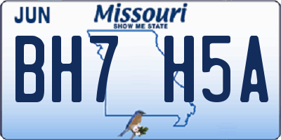 MO license plate BH7H5A