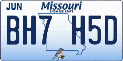 MO license plate BH7H5D