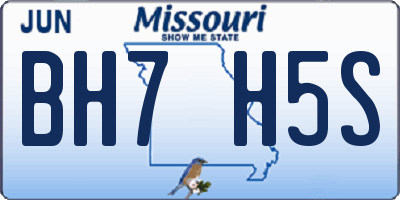 MO license plate BH7H5S