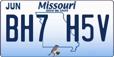 MO license plate BH7H5V