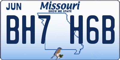 MO license plate BH7H6B