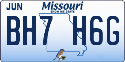 MO license plate BH7H6G