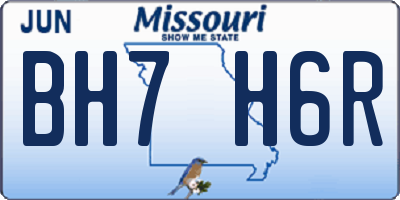 MO license plate BH7H6R