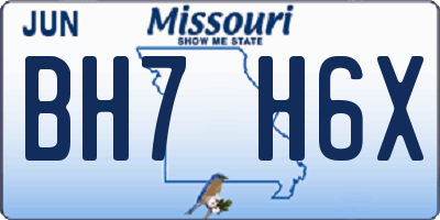 MO license plate BH7H6X