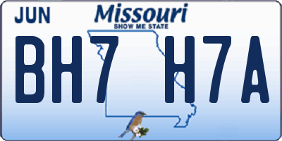 MO license plate BH7H7A