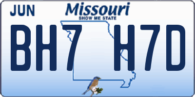 MO license plate BH7H7D