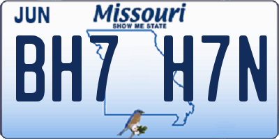 MO license plate BH7H7N