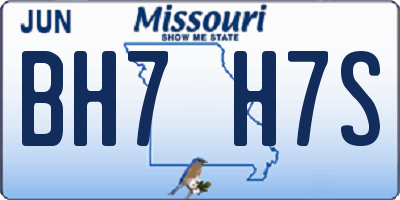 MO license plate BH7H7S