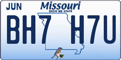MO license plate BH7H7U