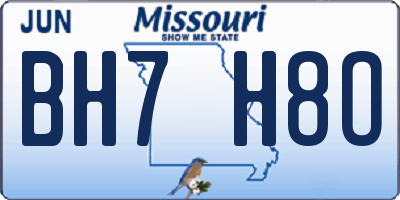 MO license plate BH7H8O