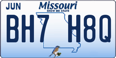 MO license plate BH7H8Q