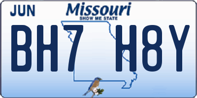 MO license plate BH7H8Y