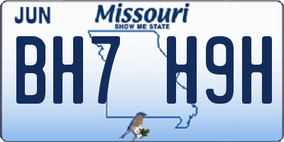 MO license plate BH7H9H