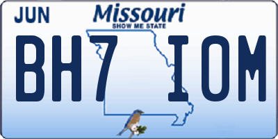 MO license plate BH7I0M