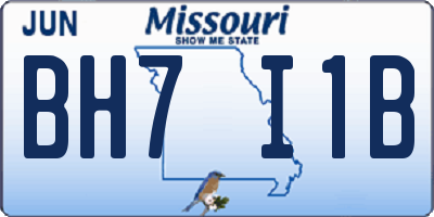 MO license plate BH7I1B