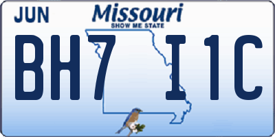 MO license plate BH7I1C