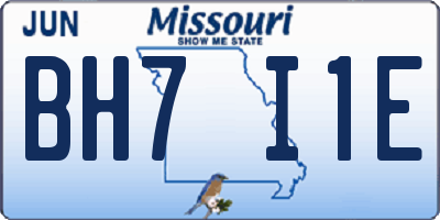 MO license plate BH7I1E