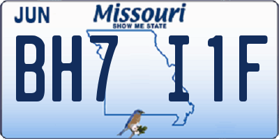 MO license plate BH7I1F