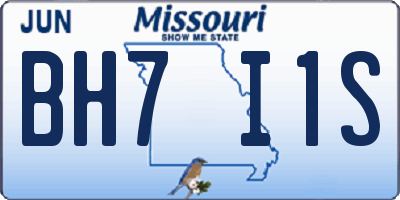 MO license plate BH7I1S