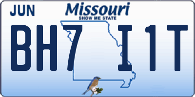 MO license plate BH7I1T