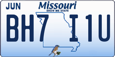 MO license plate BH7I1U