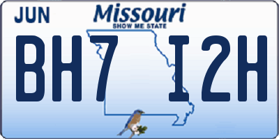 MO license plate BH7I2H