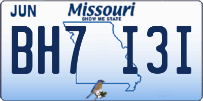MO license plate BH7I3I