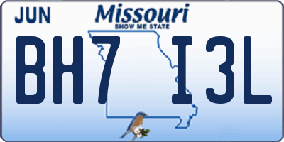 MO license plate BH7I3L