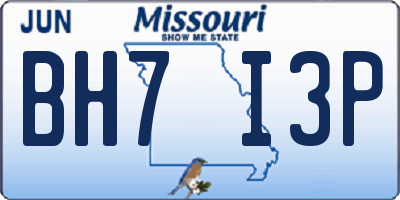 MO license plate BH7I3P