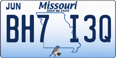 MO license plate BH7I3Q