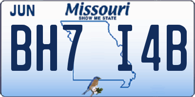 MO license plate BH7I4B