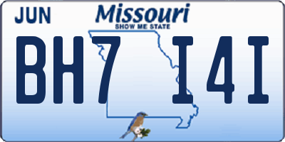 MO license plate BH7I4I