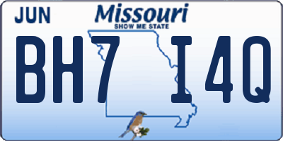 MO license plate BH7I4Q