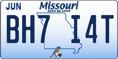MO license plate BH7I4T